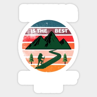 Hiking The Best Retirement Plan - If It Involves Hiking And Dogs Count Me - Hiking Lover Funny Sticker